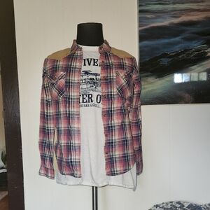 Forever 21 Woman's Plaid Shirt W/ Cordory
